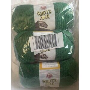Lion Brand Schitt’s Creek “Cafe’ Tropical” Kelly Green Yarn 3 Skeins NEW -